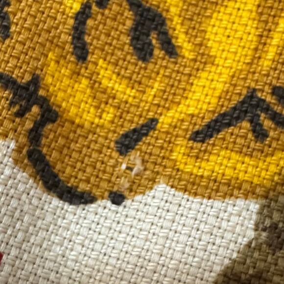 Vintage 70s Orange Yellow Floral SINGLE Pleated Drape Curtain Bloomcraft 55x55 - Picture 9 of 12